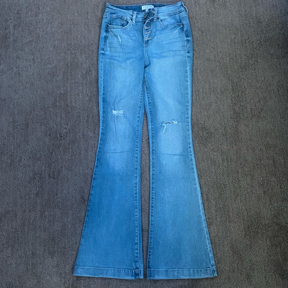 These are about 39 1/2 in/ 3'4. They are 0 SHORT flares